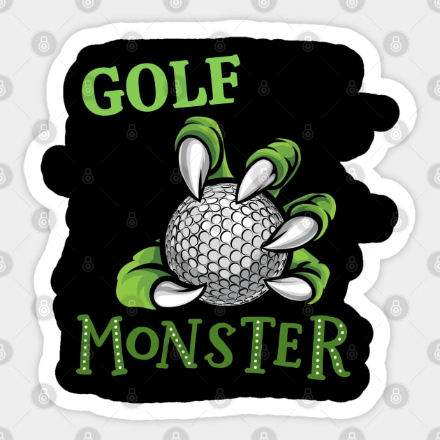 Golf monster sport Gift for golf player love golfer funny present for kids and adults Sticker by BoogieCreates